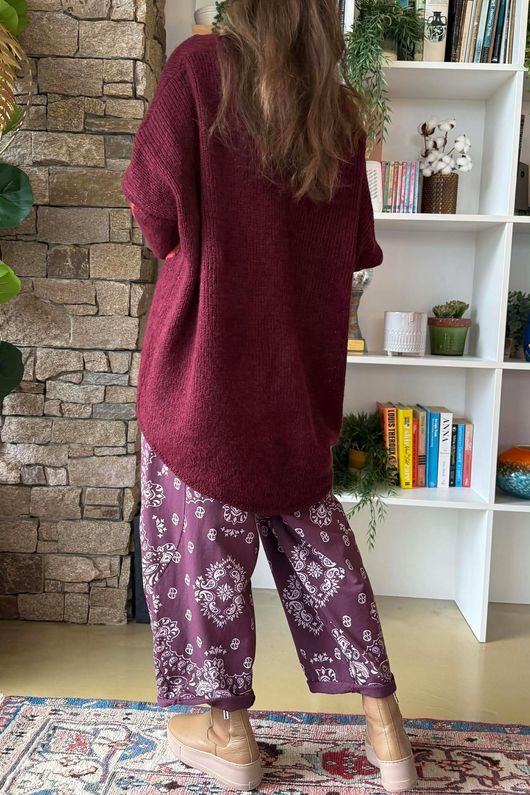 Big Softie Amour Slouch Knit Jumper Burgundy /12=